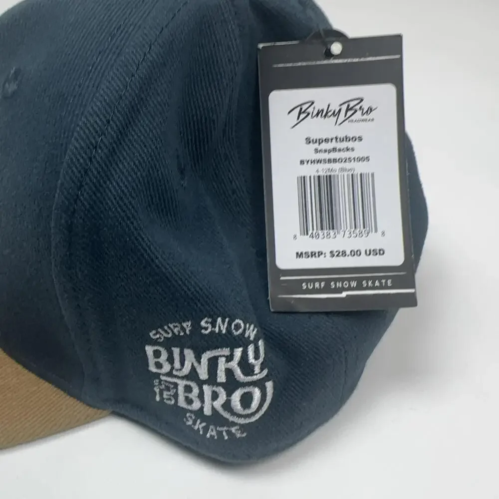 Binky Bro Snapback Cap Infant One Size Blue Tan Supertubos Surf Hat Snow Skate